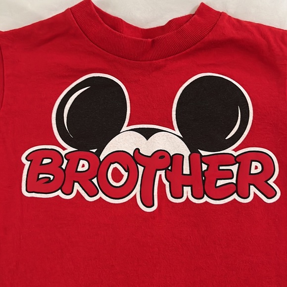 🐭 Disney Mickey Mouse Ears Brother Red T shirt 2T - Picture 2 of 5